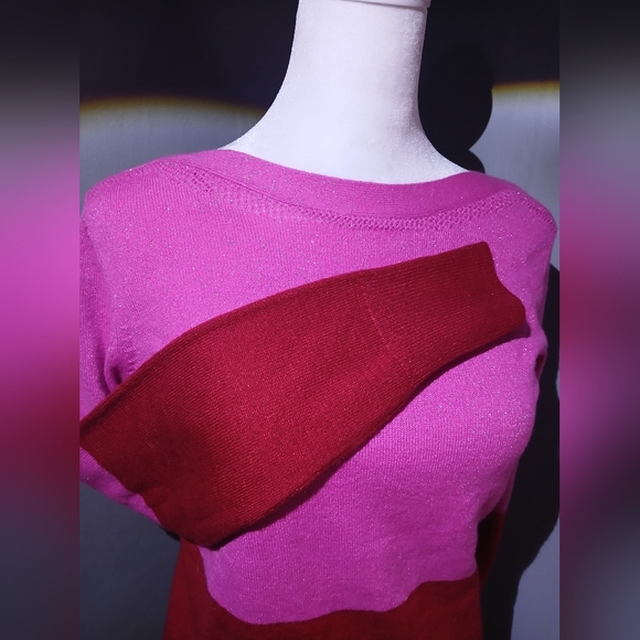 Apt. 9 Pink and Red Women's Sweater - Picture 3 of 3
